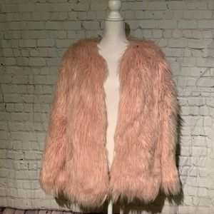 Pink Faux Fur Coat